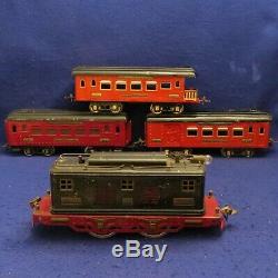 1926 IVES STANDARD GAUGE 3236 LOCOMOTIVE with 184 185 186 PASSENGER CARS TRAIN SET