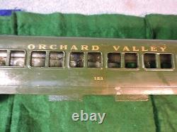 1960's Diecast Brass & Wood Train Passenger Car Orchard Valley 123 21 O-Gauge