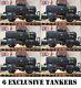 6 Yes Six G Scale 45mm Gauge Black Oil Tanker Cargo Tank Rolling Railway Train