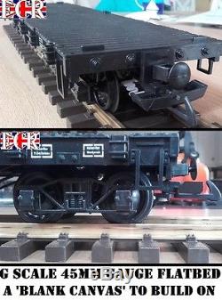 8 X G SCALE 45mm GAUGE FLATBED TO BUILD ON. RAILWAY TRUCK GARDEN TRAIN FLAT BED