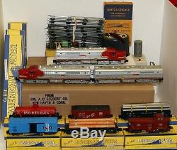 AC Gilbert American Flyer S Gauge Santa Fe Diesel Freight Train Set withwarranty