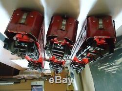 AMERICAN FLYER O GAUGE Pre War 3 Passenger cars (2)1621 (1)1622 RED 6 wheel trks