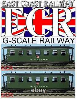 A Pair Yes Two G Scale Gauge Railway Passenger Carriage Green Garden Coach Train