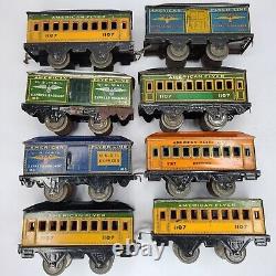 American Flyer 1107 Jefferson & 1108 Express Baggage Tin Trains O gauge Lot of 8