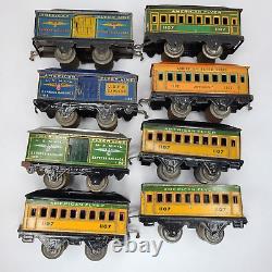 American Flyer 1107 Jefferson & 1108 Express Baggage Tin Trains O gauge Lot of 8