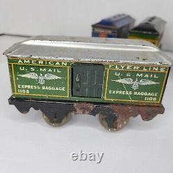 American Flyer 1107 Jefferson & 1108 Express Baggage Tin Trains O gauge Lot of 8