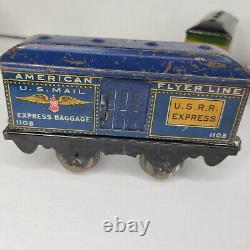 American Flyer 1107 Jefferson & 1108 Express Baggage Tin Trains O gauge Lot of 8