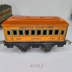 American Flyer 1107 Jefferson & 1108 Express Baggage Tin Trains O gauge Lot of 8