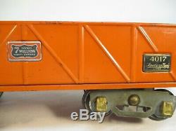 American Flyer 4017 Orange Gondola 7 Mill Standard Gauge X3167