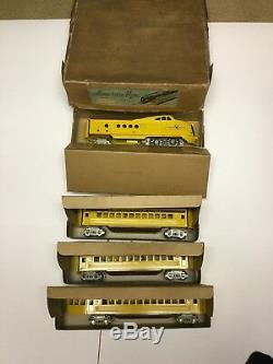 American Flyer Prewar O Gauge Union Pacific Streamliner 4 Pc. Train Set O. B