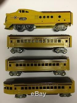 American Flyer Prewar O Gauge Union Pacific Streamliner 4 Pc. Train Set O. B