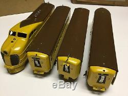 American Flyer Prewar O Gauge Union Pacific Streamliner 4 Pc. Train Set O. B