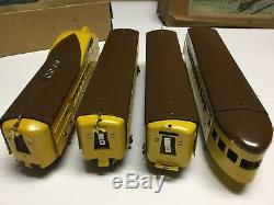 American Flyer Prewar O Gauge Union Pacific Streamliner 4 Pc. Train Set O. B