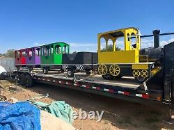 Carnival Trackless Train, Gas Powered Engine, Four Cars and RR Crossing, Perfect