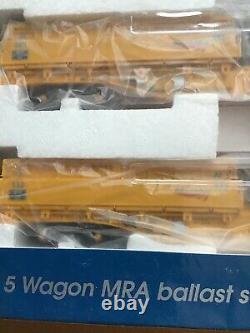 Dapol'oo' Gauge B859d Network Rail Mra Side Tipping Ballast Wagon 5 Car Set