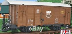 FOUR yes 4 G SCALE 45mm GAUGE RAILWAY BOX CAR BROWN CARGO BOXCAR GARDEN TRAIN