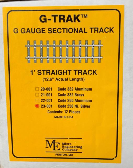 G Scale Micro Engineering G-trak 12.6 Sect Track Code 250 N. Silver 12pcs G434