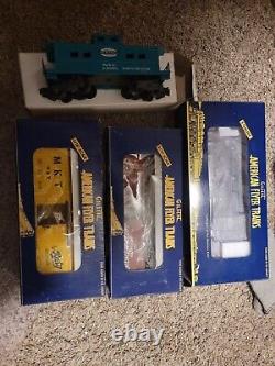 Gilbert AmericanFlyer S Gauge New York Dockside Switcher, Caboose, And 2 Boxcars