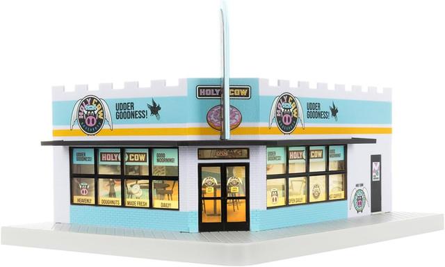 Holy Cow Plug-expand-play Donuts & Coffee Shop O Gauge Model Train Accessory