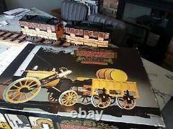 Hornby 3.5 gauge Stephensons Rocket live steam loco engine & 2 coaches EX
