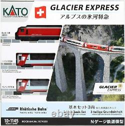 KATO N Gauge Glacier Express in the Alps 3Car 10-1145 Model Train Passenger Car