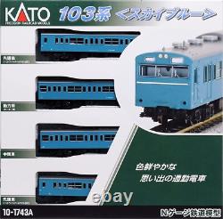 KATO N Gauge Series 103 Sky Blue 4-Car Set 10-1743A Model Train