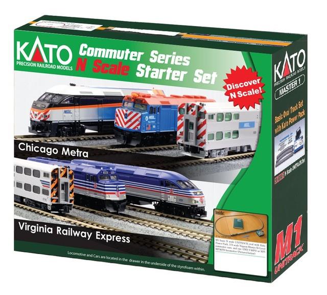 Kato 106-0037 N Gauge Chicago Metra F40ph Diesel Passenger Train Set