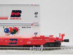 LIONEL BURLINGTON NORTHERN HUSKY STACK with TRAILERS #63345 O GAUGE 2226571 NEW