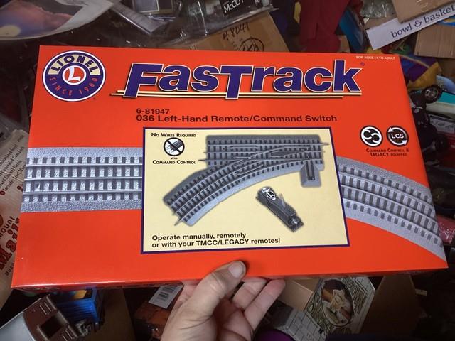 Lionel Fastrack 036 Remote/command Switch Left Hand O Gauge Train 6-81947 New