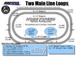LIONEL FASTRACK 2 MAIN LINE LOOP TRACK PACK 5'x8' O Gauge Train Layout fast NEW
