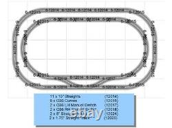 LIONEL FASTRACK 40x60 OVAL TO A 2 MAIN LINE LOOP TRACK PACK ADD ON O GAUGE NEW