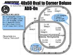 LIONEL FASTRACK 40x60 TO A CORNER DELUXE LAYOUT ADD-ON-PACK design O GAUGE NEW