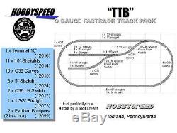 LIONEL FASTRACK TTB TRACK LAYOUT train pack 4x8' O GAUGE sidings & bumpers NEW