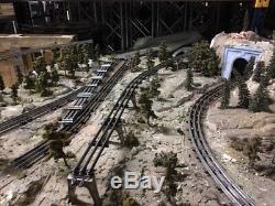 LIONEL TRAIN LAYOUT O'GAUGE approximately 16' x 39