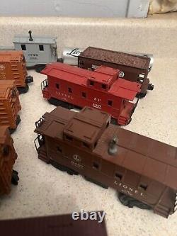 LOT OF Lionel Train Cars O Gauge Lumber Car Box Car Post War Caboose And More