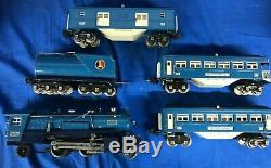 Lionel 283W O Gauge 263e Blue Comet Passenger Set With Boxes