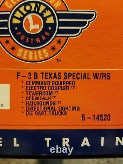 Lionel 6-14520 Texas Special Mkt Tmcc O Gauge F-3 B-unit Diesel Train Railsounds