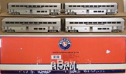 Lionel 6-39129 SF/Santa Fe Bi-Level 4-Car Aluminum Passenger Set O-Gauge USED