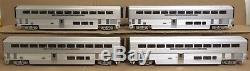 Lionel 6-39129 SF/Santa Fe Bi-Level 4-Car Aluminum Passenger Set O-Gauge USED