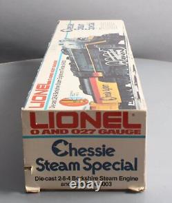 Lionel 6-8003 O Gauge Chessie 2-8-4 Steam Special Locomotive and Tender EX/Box