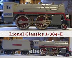 Lionel Classics 1-384-E Steam Locomotive & Whistle Tender Unique Gray with Red