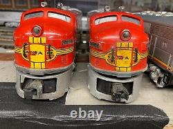 Lionel O Gauge F3 A-B-A Santa Fe 2343A, 2343B, 2343C