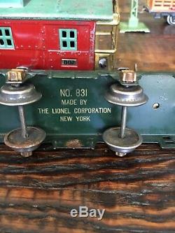 Lionel O Gauge Freight Car Train Set Locomotive Prewar 259E 806 809 831 807