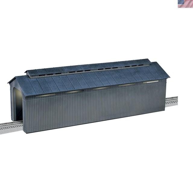 Lionel O Gauge Gray Covered Bridge, 24-inch Model Train Bridge With Interior