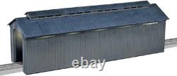 Lionel O Gauge Gray Covered Bridge, 24-Inch Model Train Bridge with Interior
