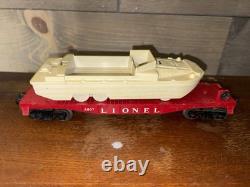 Lionel O Gauge Model Train Flat Car With Remco Duck Boat 6807 Fighting Lady