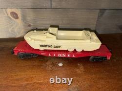 Lionel O Gauge Model Train Flat Car With Remco Duck Boat 6807 Fighting Lady