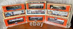 Lionel O Gauge Trains FlatCar with Tractor & Trailer Sets Lot of 6 Mint in Box