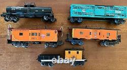 Lionel O Gauge Trains FlatCars with Truck, Tanks, BoxCars, Cabooses Lot of 13