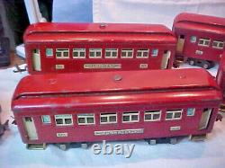 Lionel Prewar O Gauge 97e Set 251e Locomotive 3 605 Coach Cars 1 606 Observatio